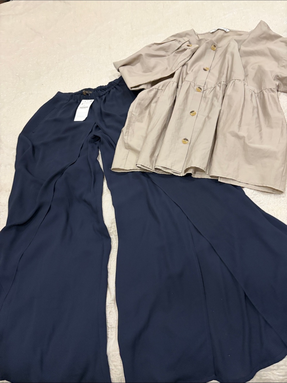 Women’s Navy Flare Pant and Blouse